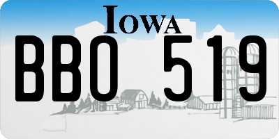 IA license plate BBO519