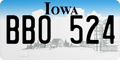 IA license plate BBO524
