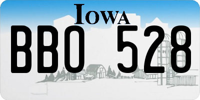 IA license plate BBO528
