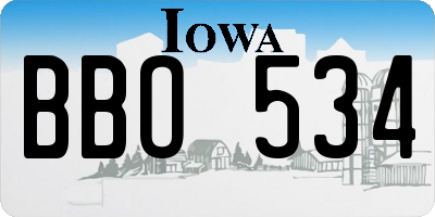 IA license plate BBO534