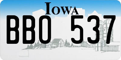 IA license plate BBO537