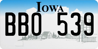 IA license plate BBO539