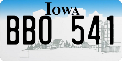 IA license plate BBO541