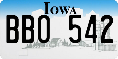IA license plate BBO542