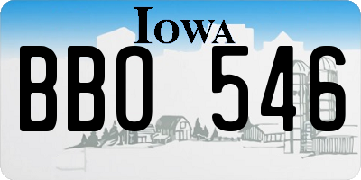 IA license plate BBO546