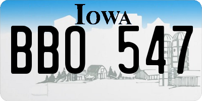 IA license plate BBO547
