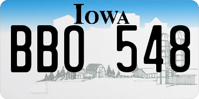 IA license plate BBO548