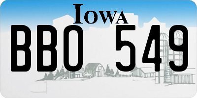 IA license plate BBO549