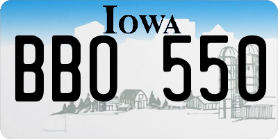 IA license plate BBO550