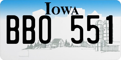 IA license plate BBO551