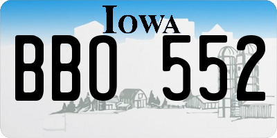 IA license plate BBO552