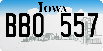 IA license plate BBO557