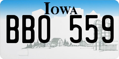 IA license plate BBO559