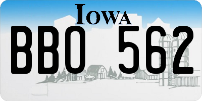 IA license plate BBO562