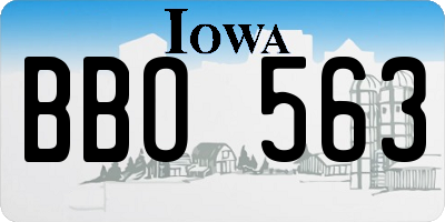 IA license plate BBO563