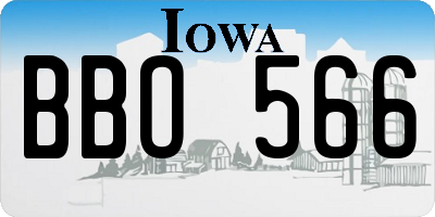 IA license plate BBO566