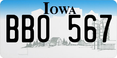 IA license plate BBO567