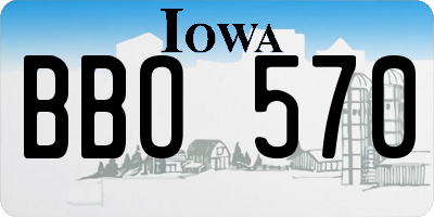 IA license plate BBO570