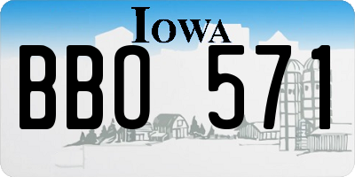 IA license plate BBO571