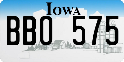 IA license plate BBO575
