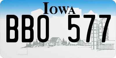 IA license plate BBO577