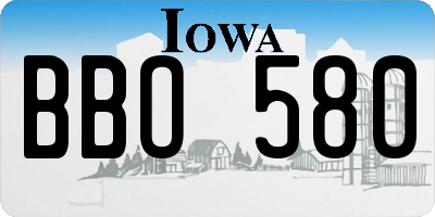 IA license plate BBO580