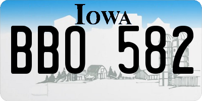 IA license plate BBO582