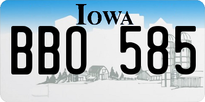 IA license plate BBO585