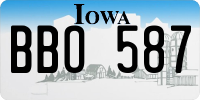 IA license plate BBO587