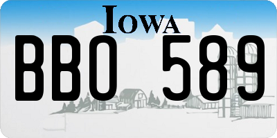 IA license plate BBO589