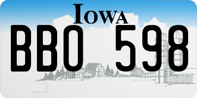 IA license plate BBO598