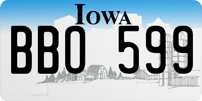 IA license plate BBO599