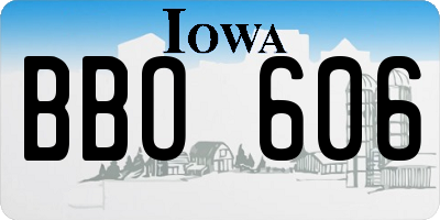 IA license plate BBO606