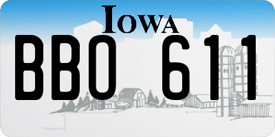 IA license plate BBO611