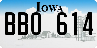IA license plate BBO614