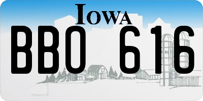 IA license plate BBO616