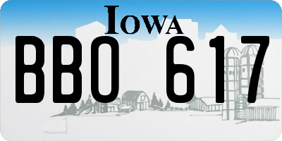 IA license plate BBO617