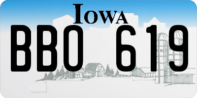 IA license plate BBO619