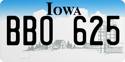 IA license plate BBO625