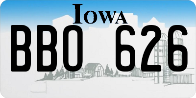 IA license plate BBO626