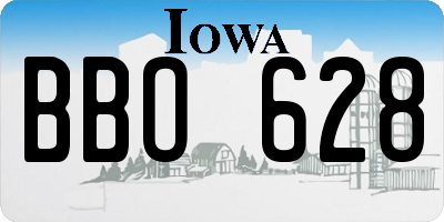 IA license plate BBO628