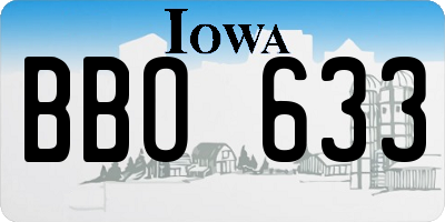 IA license plate BBO633