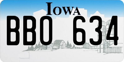 IA license plate BBO634