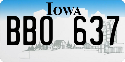 IA license plate BBO637