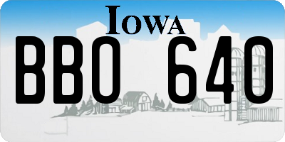 IA license plate BBO640