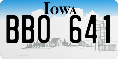 IA license plate BBO641