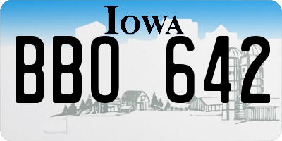IA license plate BBO642
