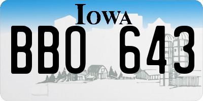 IA license plate BBO643