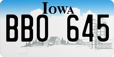 IA license plate BBO645
