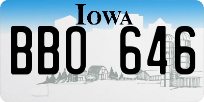 IA license plate BBO646